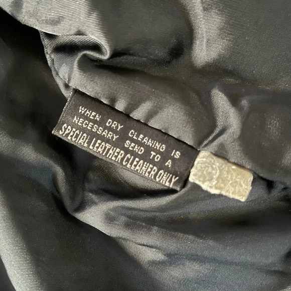 Vtg 80's BERMAN'S Black Leather Heavy Motorcycle Biker Punk Jacket! Size Large - Picture 10 of 10